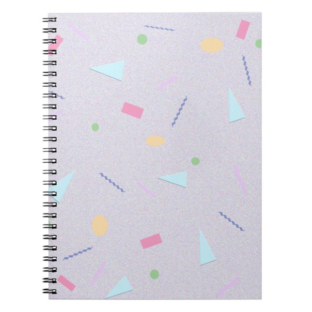 Espiral Caderno com Impressão Geométrica Roxo Claro dos An (Frente)