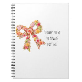 Espiral Caderno com Laço Floral | Diário Botânico 