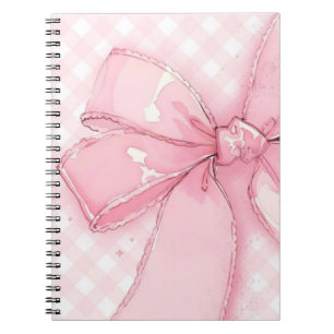 Espiral caderno com laço rosa fofo