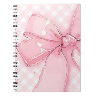 Espiral caderno com laço rosa fofo