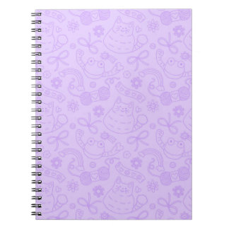 Espiral Caderno com o padrão "Um Amigo para Todos" Lavanda