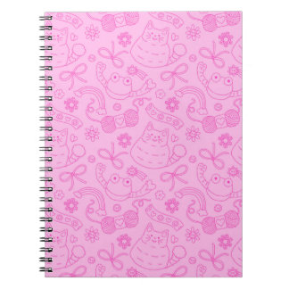 Espiral Caderno com o padrão "Um Amigo para Todos" Rosa