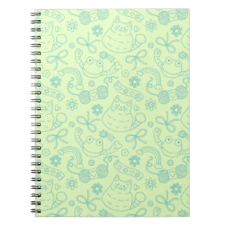 Espiral Caderno com o padrão "Um Amigo para Todos" Verde