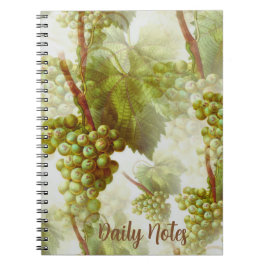 Espiral Caderno com Padrão de Fruta Uva
