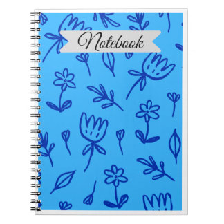 Espiral Caderno com Padrão Floral