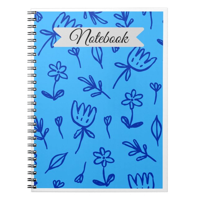 Espiral Caderno com Padrão Floral (Frente)