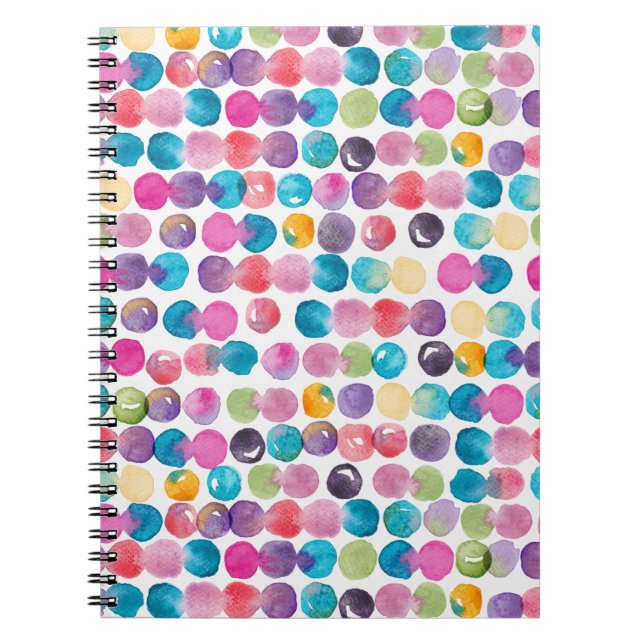 Espiral Caderno com respingos de aquarela brilhante (Frente)