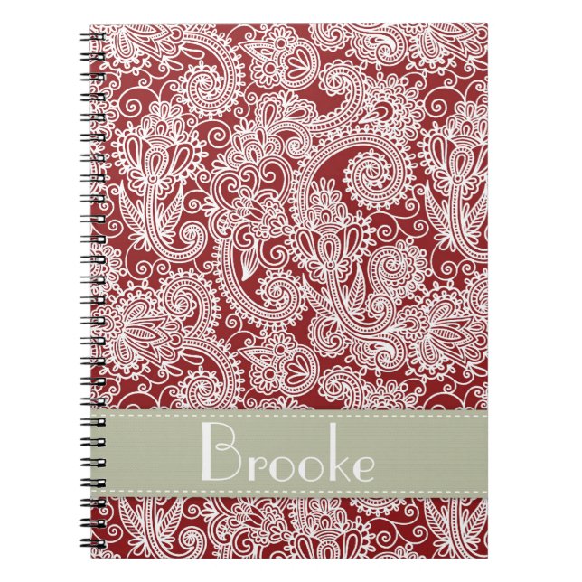 Espiral Caderno conhecido feito sob encomenda de Paisley (Frente)