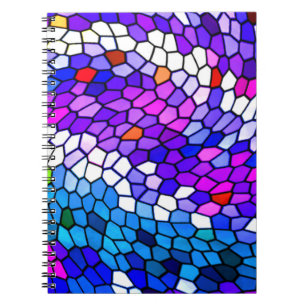 Espiral Caderno cor-de-rosa azul roxo do teste padrão do