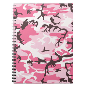 Espiral Caderno cor-de-rosa da camuflagem