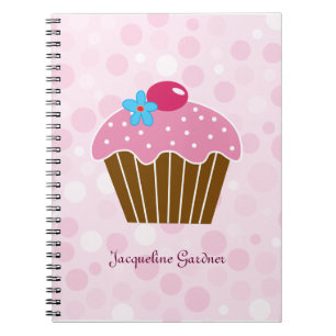 Espiral Caderno cor-de-rosa doce do cupcake