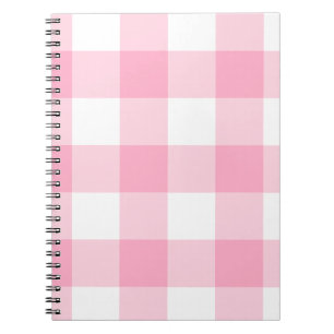 Espiral Caderno cor-de-rosa e branco da verificação do
