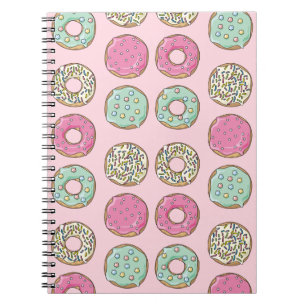Espiral Caderno cor-de-rosa e da hortelã da filhós do