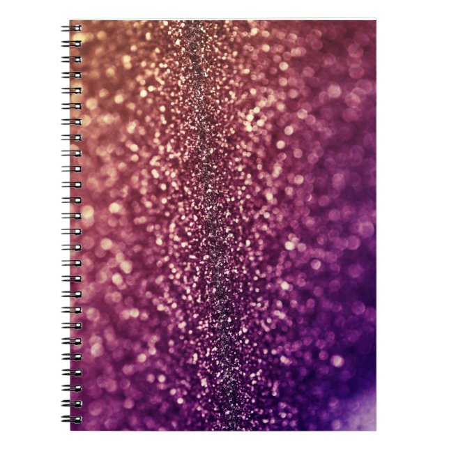 Espiral Caderno cor-de-rosa e roxo vermelho do brilho da (Frente)