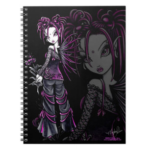 Espiral Caderno cor-de-rosa gótico da fada da flor da urz