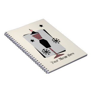 Espiral Caderno cor-de-rosa & preto retro do manequim do