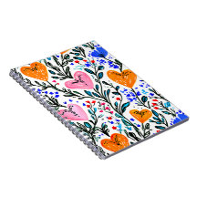 Caderno Coração Floral Doce