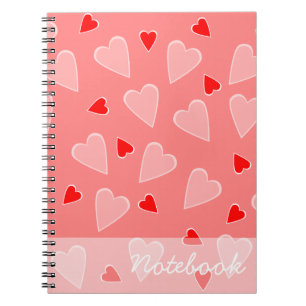 Espiral Caderno Corações Vermelhos