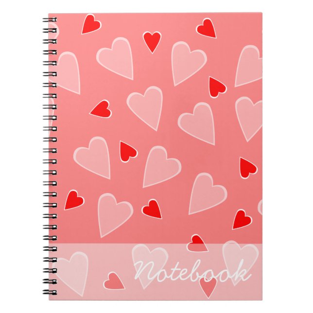 Espiral Caderno Corações Vermelhos (Frente)