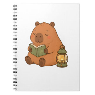 Espiral Caderno Cottagecore Capivara Leitura Aconchegante
