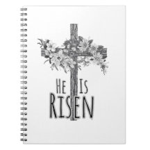 Caderno Cruz Floral Ele Ressuscitou