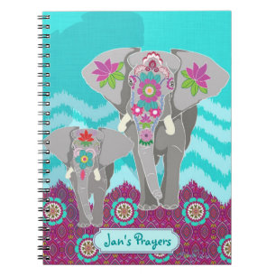 Espiral Caderno customizável - festival do elefante
