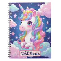 Caderno Cute Unicorn – Nome Editável