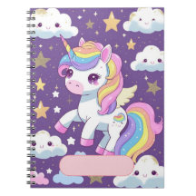 Caderno Cute Unicorn – Nome Editável