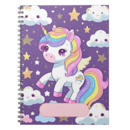 Espiral Caderno Cute Unicorn – Nome Editável