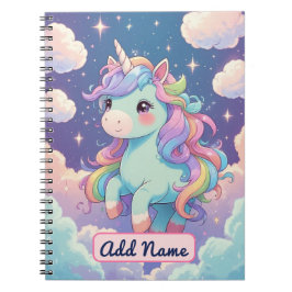 Espiral Caderno Cute Unicorn – Nome Editável