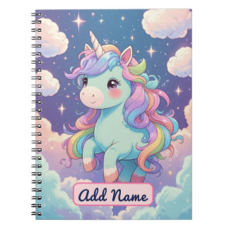 Espiral Caderno Cute Unicorn – Nome Editável