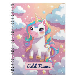 Espiral Caderno Cute Unicórnio – Nome Editável