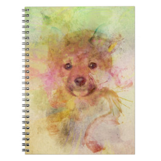 Espiral Caderno da aguarela do filhote de cachorro de