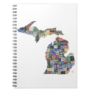 Espiral Caderno da arte do mapa da matrícula dos condados