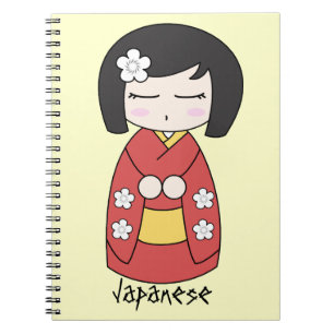 Espiral Caderno da boneca de Kokeshi