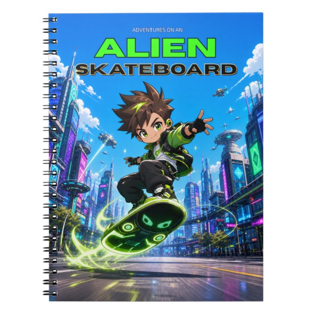 Espiral Caderno da Escola de Skate Alien (Frente)