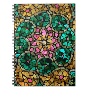 Espiral Caderno da "estrela do mosaico do vitral pérola "