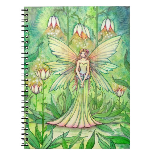 Espiral Caderno da Fada das Flores do Jardim Iluminado (Frente)