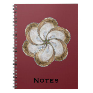 Espiral Caderno da flor da ostra - marrom do design C