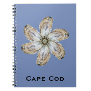 Espiral Caderno da flor da ostra - projete um azul