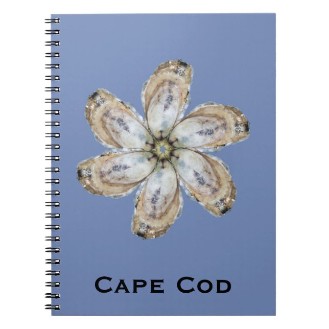 Espiral Caderno da flor da ostra - projete um azul (Frente)