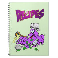 Caderno da foto da receita do cozinheiro do polvo