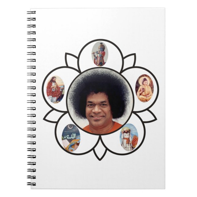 Espiral Caderno da foto de Sathya Sai Baba (Frente)