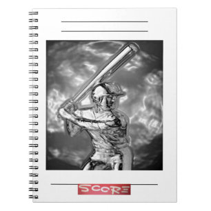 Espiral Caderno da foto do BASEBOL (80 páginas B&W)
