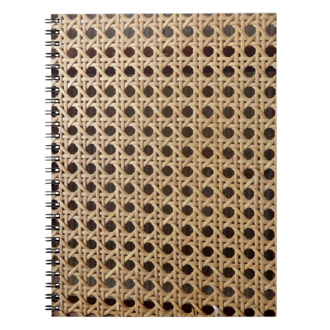 Espiral Caderno da foto do bastão de Rattan do Weave (Frente)