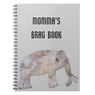 Espiral Caderno da foto do elefante do livro do Brag de