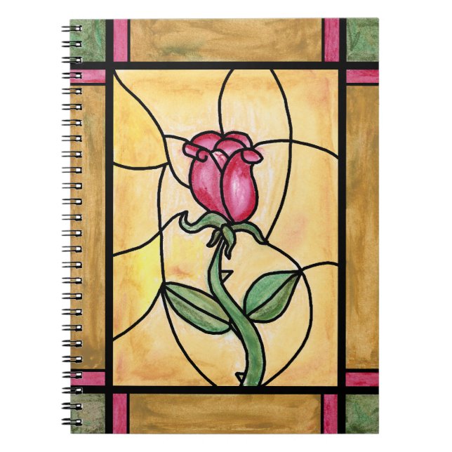 Espiral Caderno da janela cor-de-rosa (Frente)
