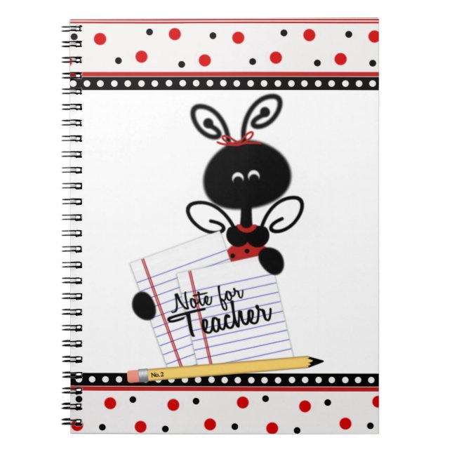 Espiral Caderno da Ladybug Fofa da Professora (Frente)