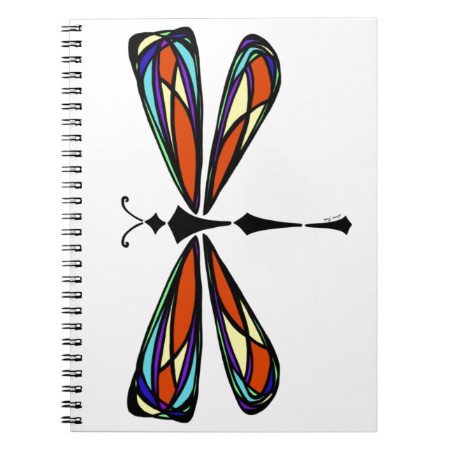 Espiral Caderno da libélula do vitral (Frente)