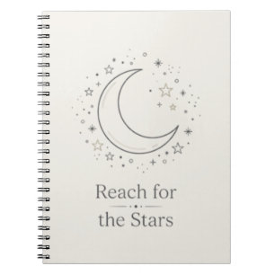 Espiral Caderno da Lua Alcançar as Estrelas